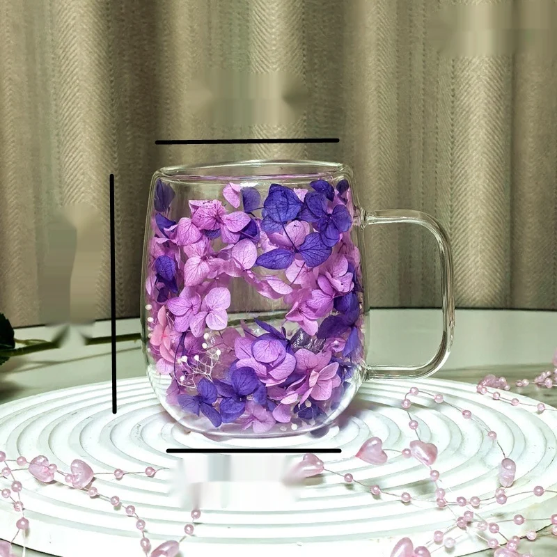 Household Petal-shaped Coffee Cup Made Of High-borosilicate Double-layer Glass — image 3