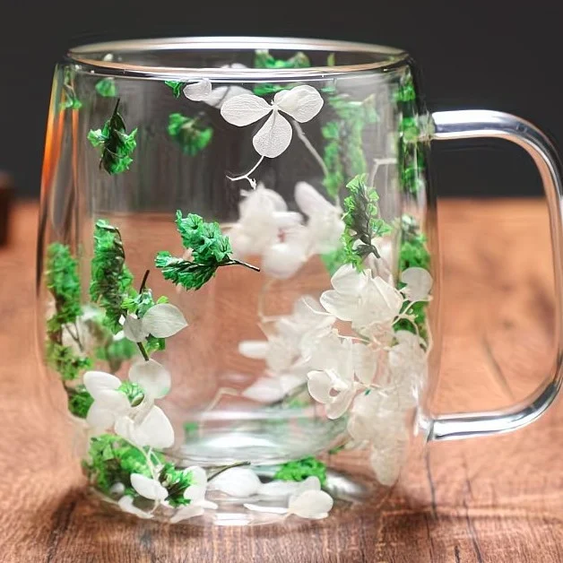 Household Petal-shaped Coffee Cup Made Of High-borosilicate Double-layer Glass — image 6
