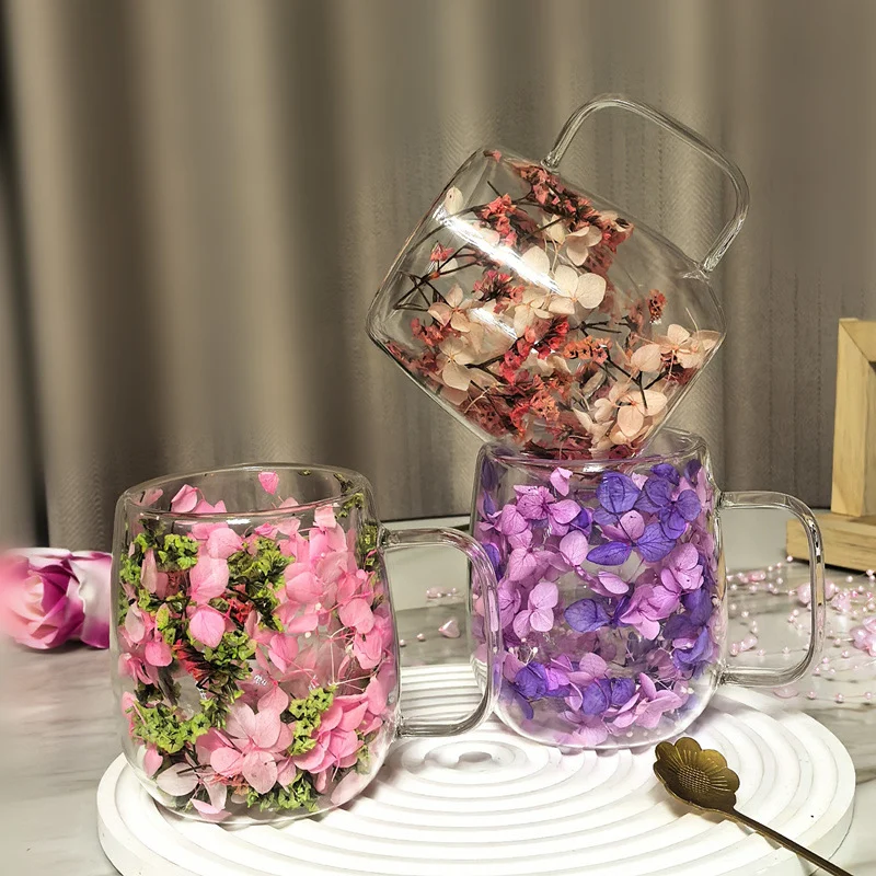 Household Petal-shaped Coffee Cup Made Of High-borosilicate Double-layer Glass — image 7