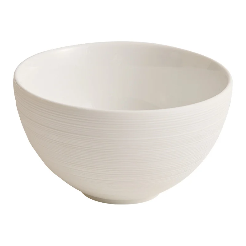 Household Single High-end Textured White Brushed Ceramic Rice Bowl — image 5