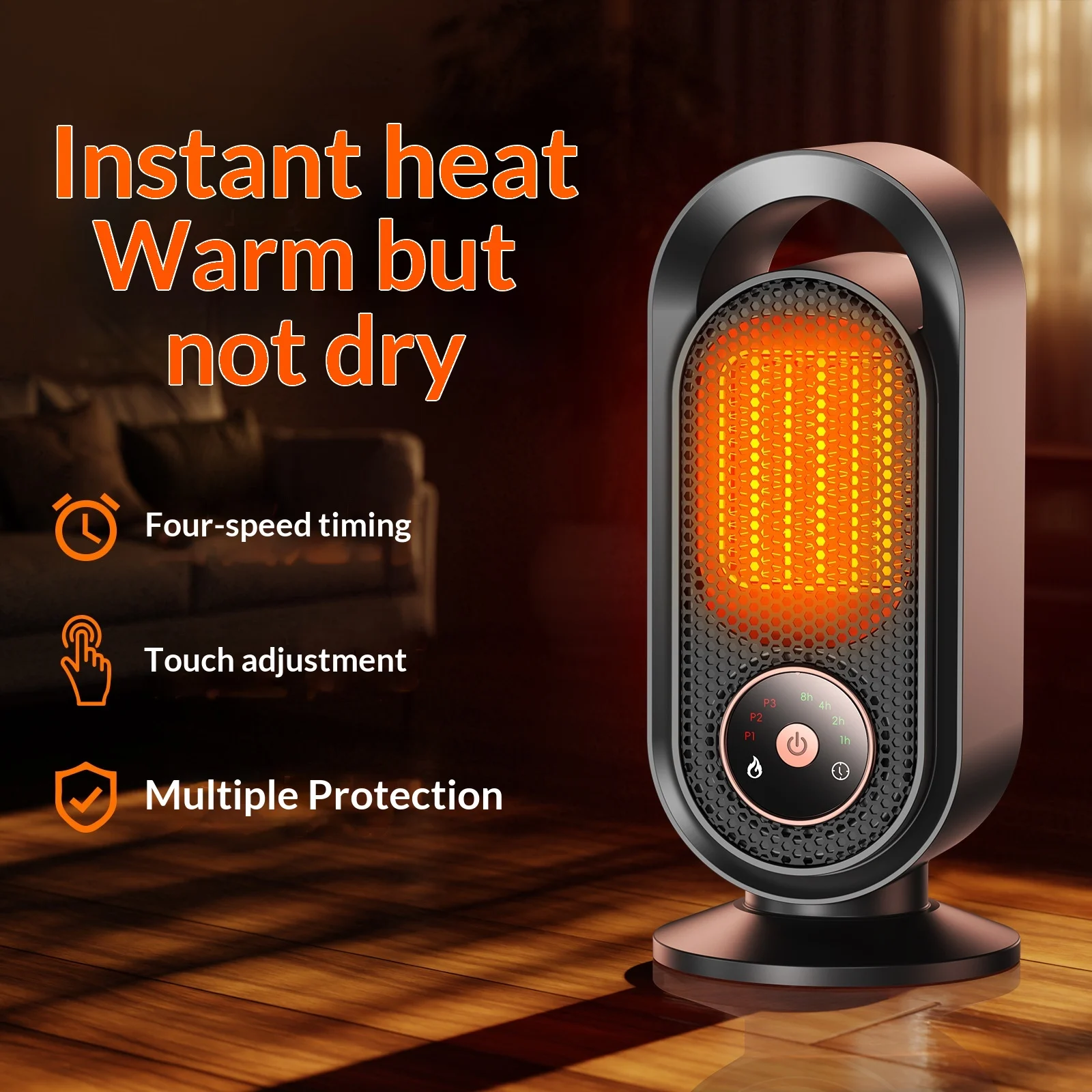 Household Small Sun Heater Mini Compact Desktop Warm-air Fan — image 2