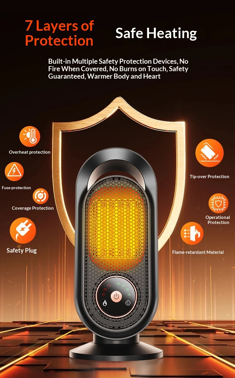 Household Small Sun Heater Mini Compact Desktop Warm-air Fan — image 4