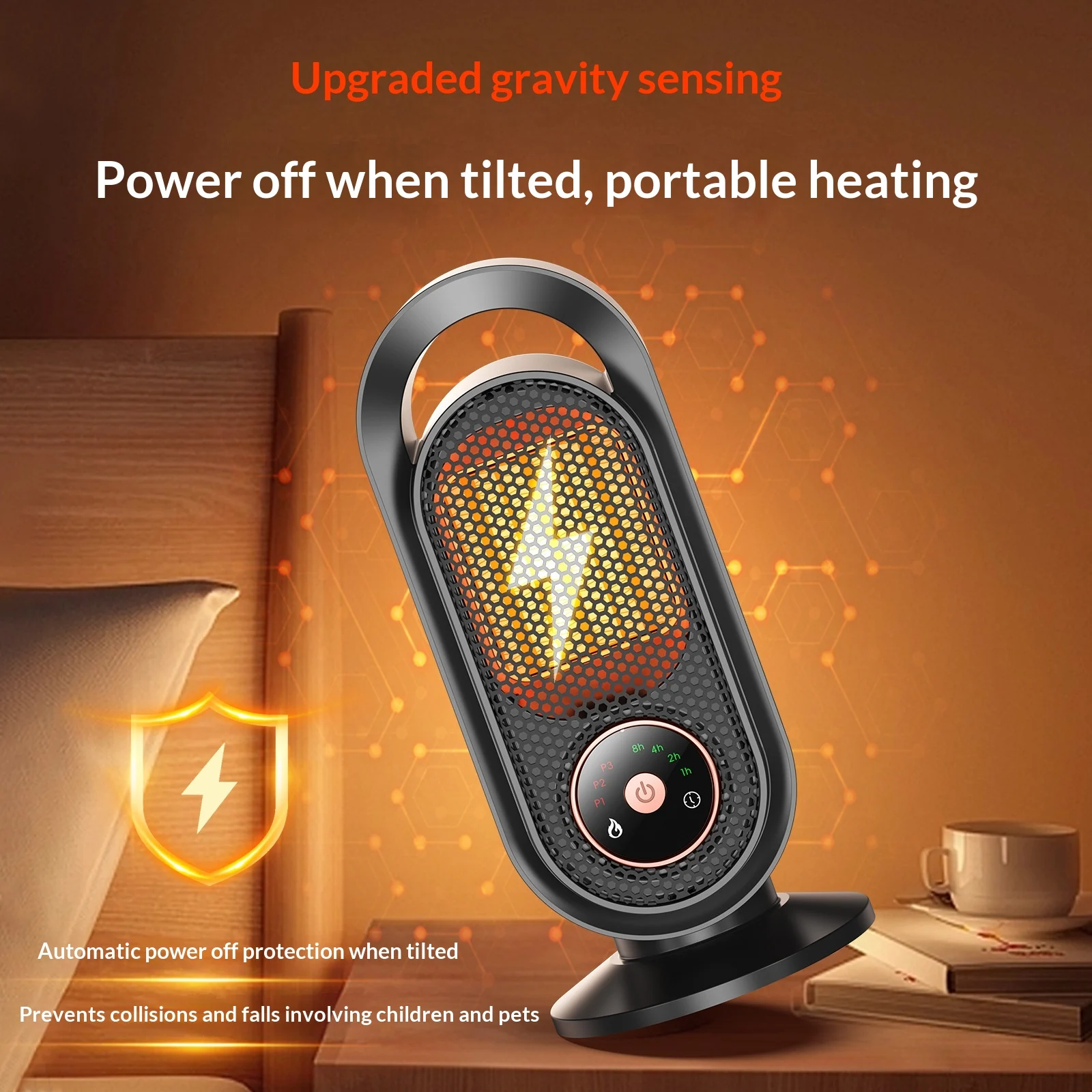 Household Small Sun Heater Mini Compact Desktop Warm-air Fan — image 3