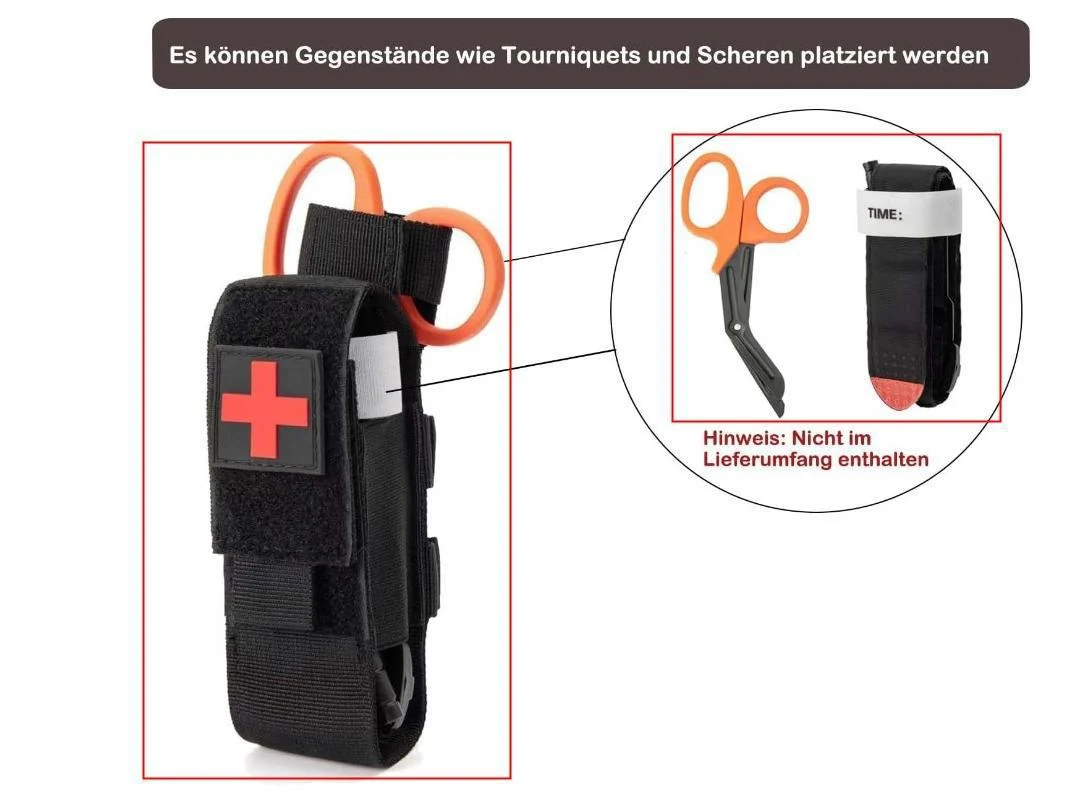 Hoyoo Outdoor Tactical Bag, EDC Shoulder Hemostatic Stent Molle Medical Scissors… — image 2