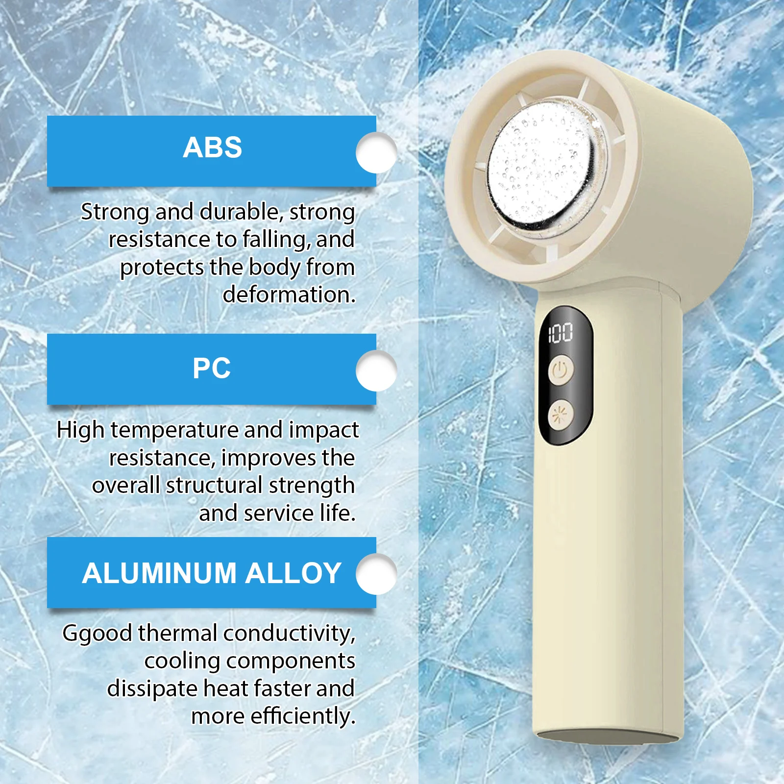 Ice Pack Handheld Fan Lotus White — image 2