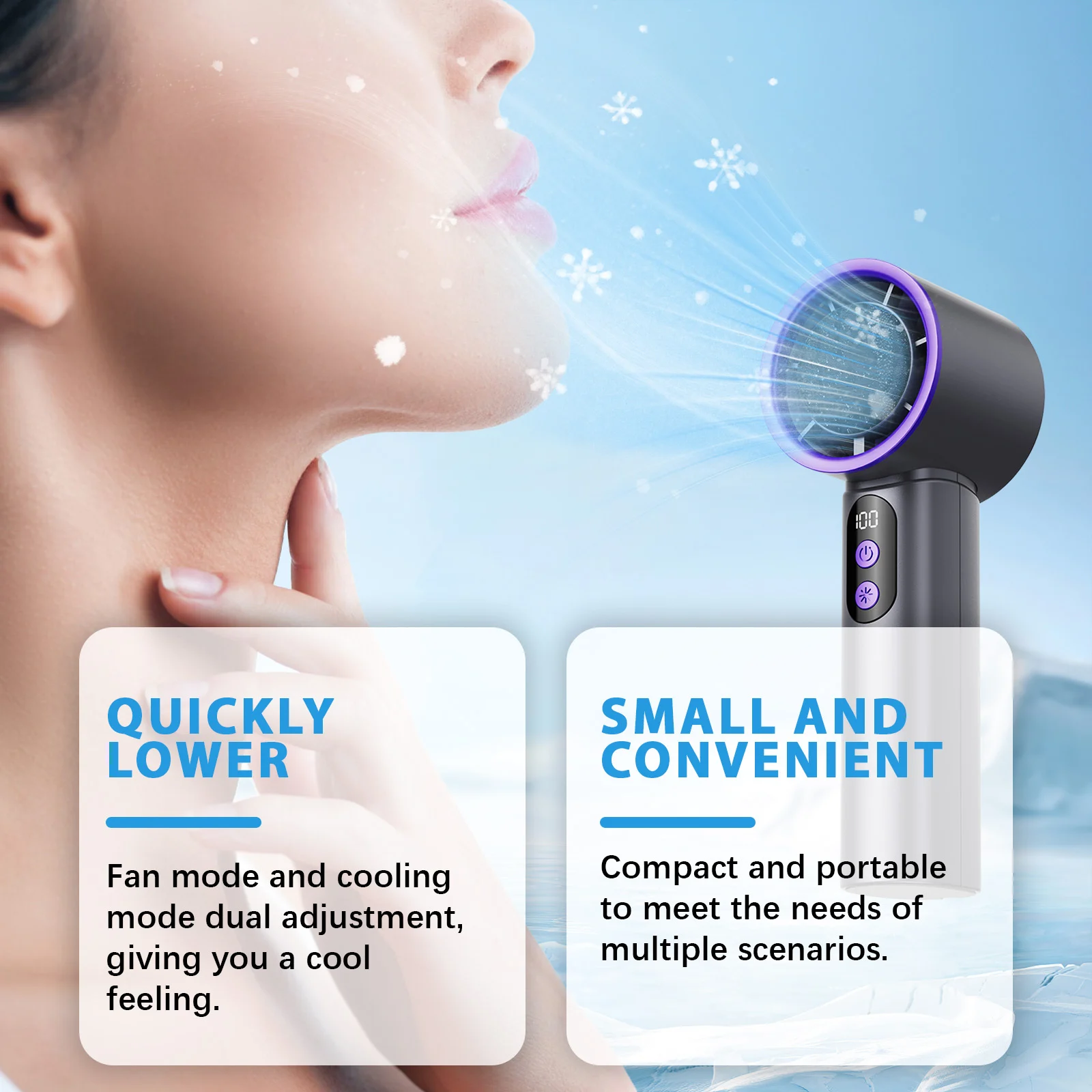 Ice Pack Handheld Fan Lotus White — image 5