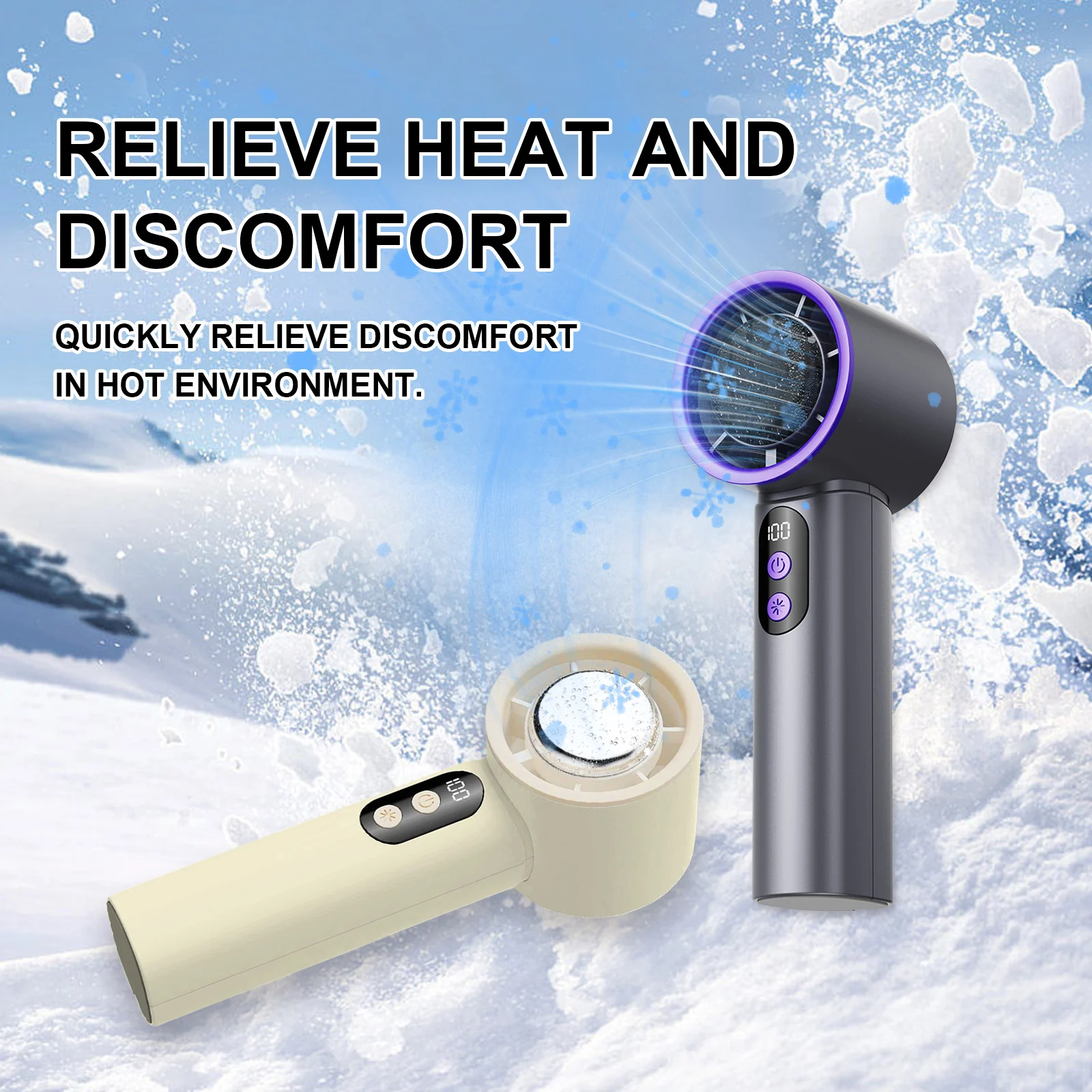 Ice Pack Handheld Fan Roland Gray 1pc — image 2
