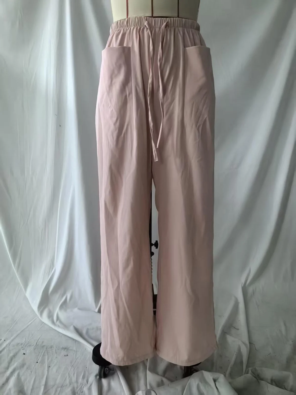 Independent Site New Women's Solid Color Wide-leg High-waisted Loose Drawstring Casual… — image 2