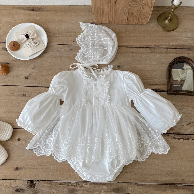 Infant And Toddler Lace Romper Onesie Triangular-clinched Crawling Suit — image 6