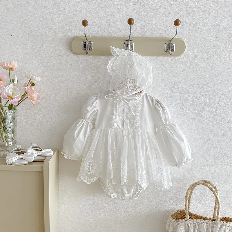 Infant And Toddler Lace Romper Onesie Triangular-clinched Crawling Suit — image 4