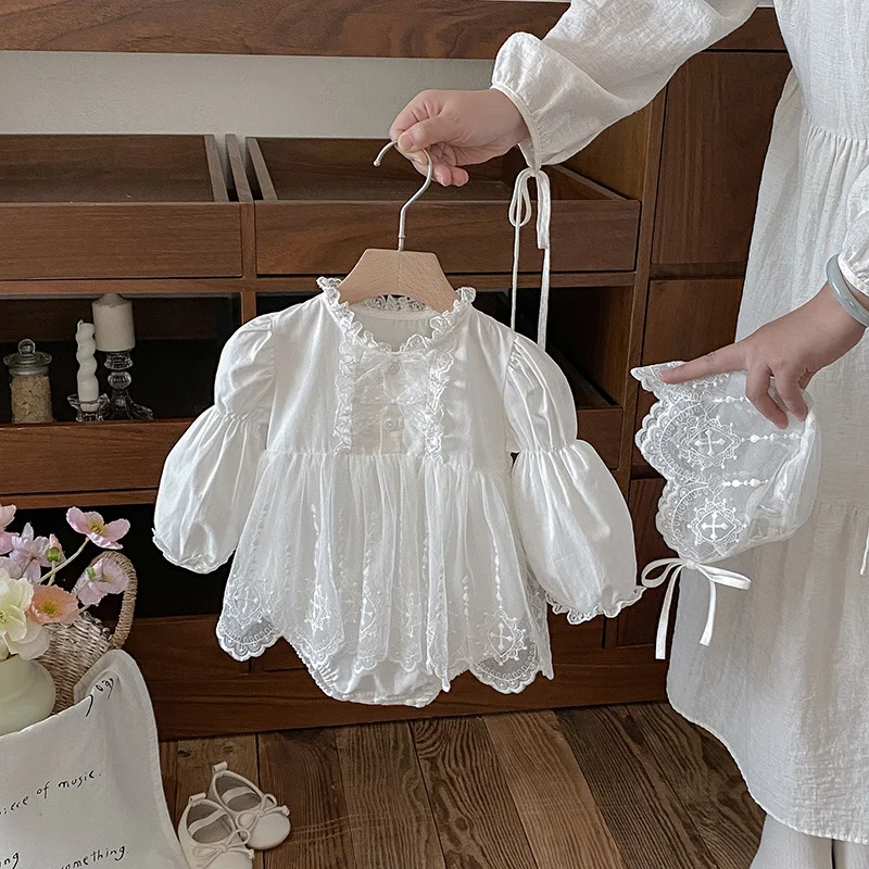 Infant And Toddler Lace Romper Onesie Triangular-clinched Crawling Suit — image 5