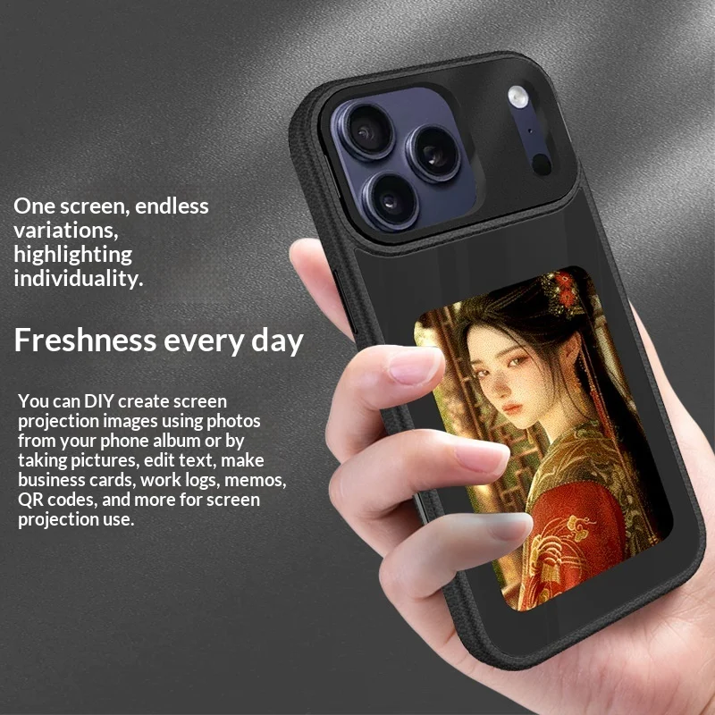Ink Screen Leather Pattern NFC Projection Protective Case — image 2