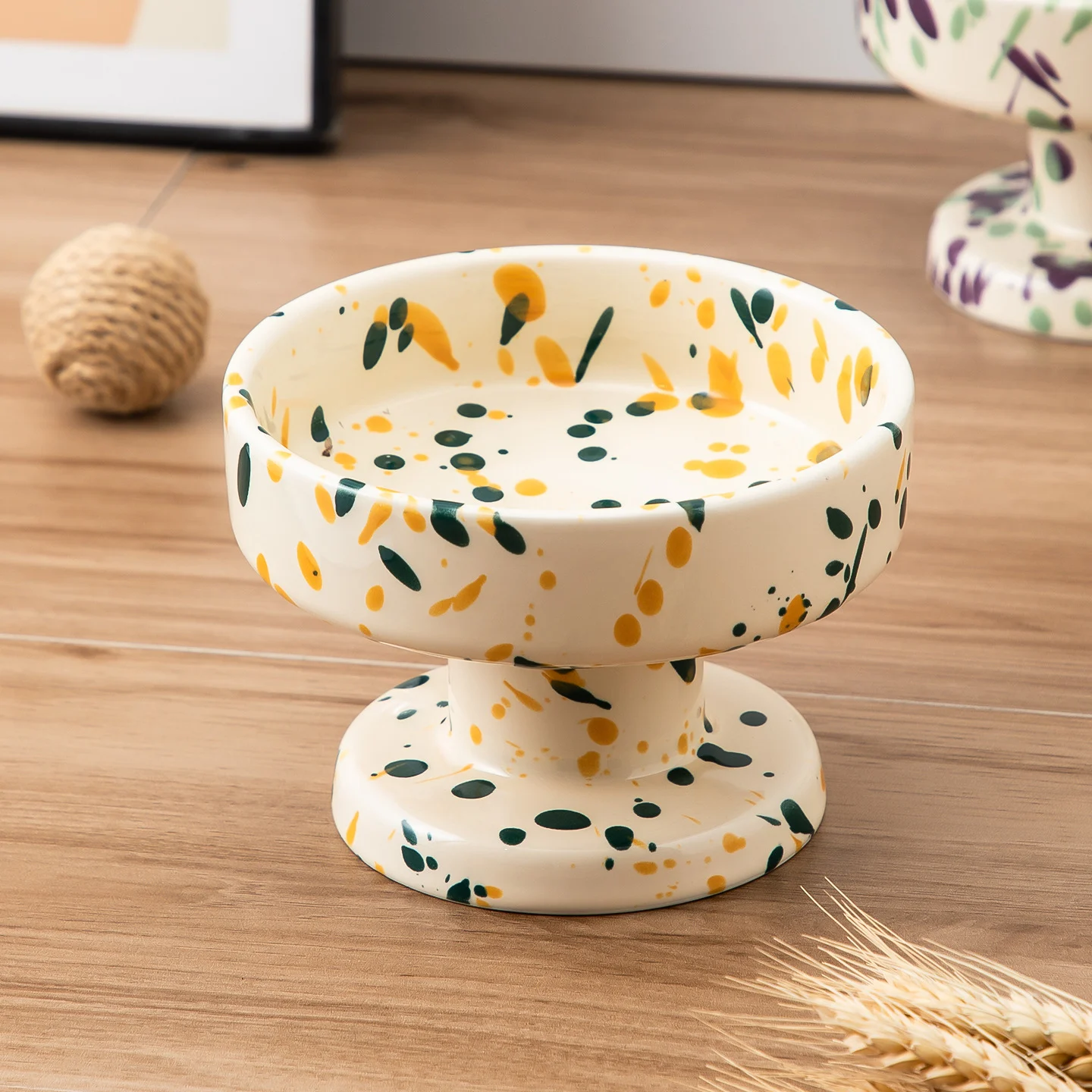 Ink-splashed Bubble Pet Bowl And Stem Glass — image 4