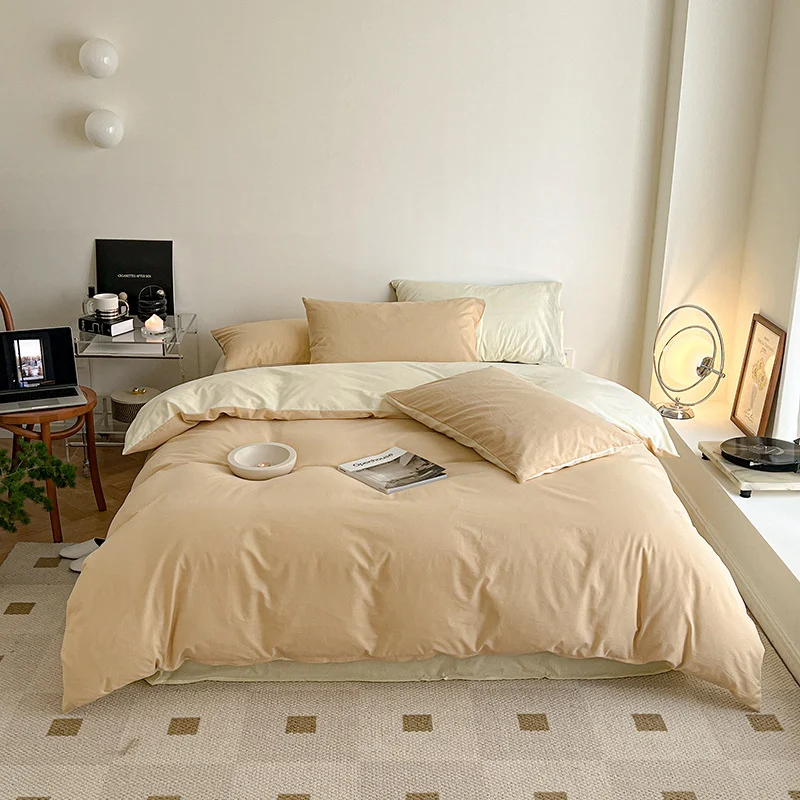 Ins Mint Green And Pink Two-tone All-cotton Four-piece Bedding Set — image 11