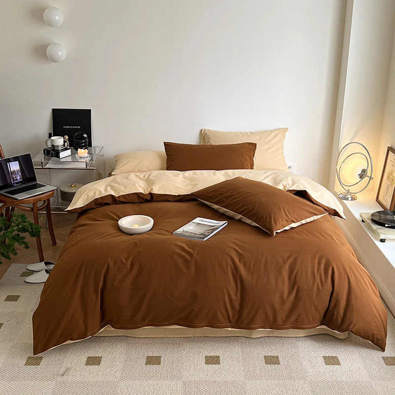 Ins Mint Green And Pink Two-tone All-cotton Four-piece Bedding Set — image 16