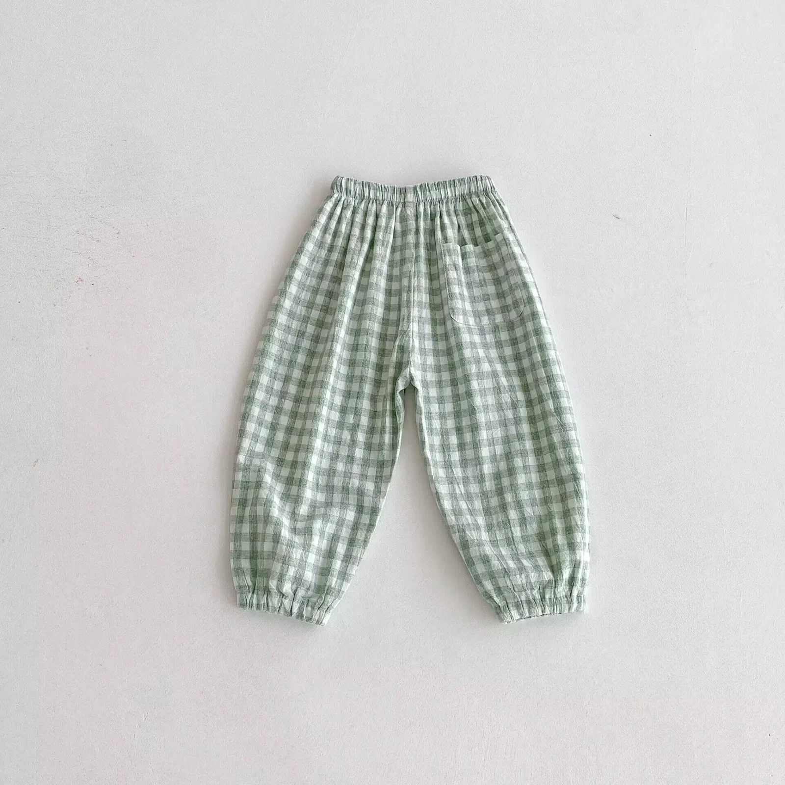 Ins Summer Children's Plaid Trousers Thin Linen Style — image 7