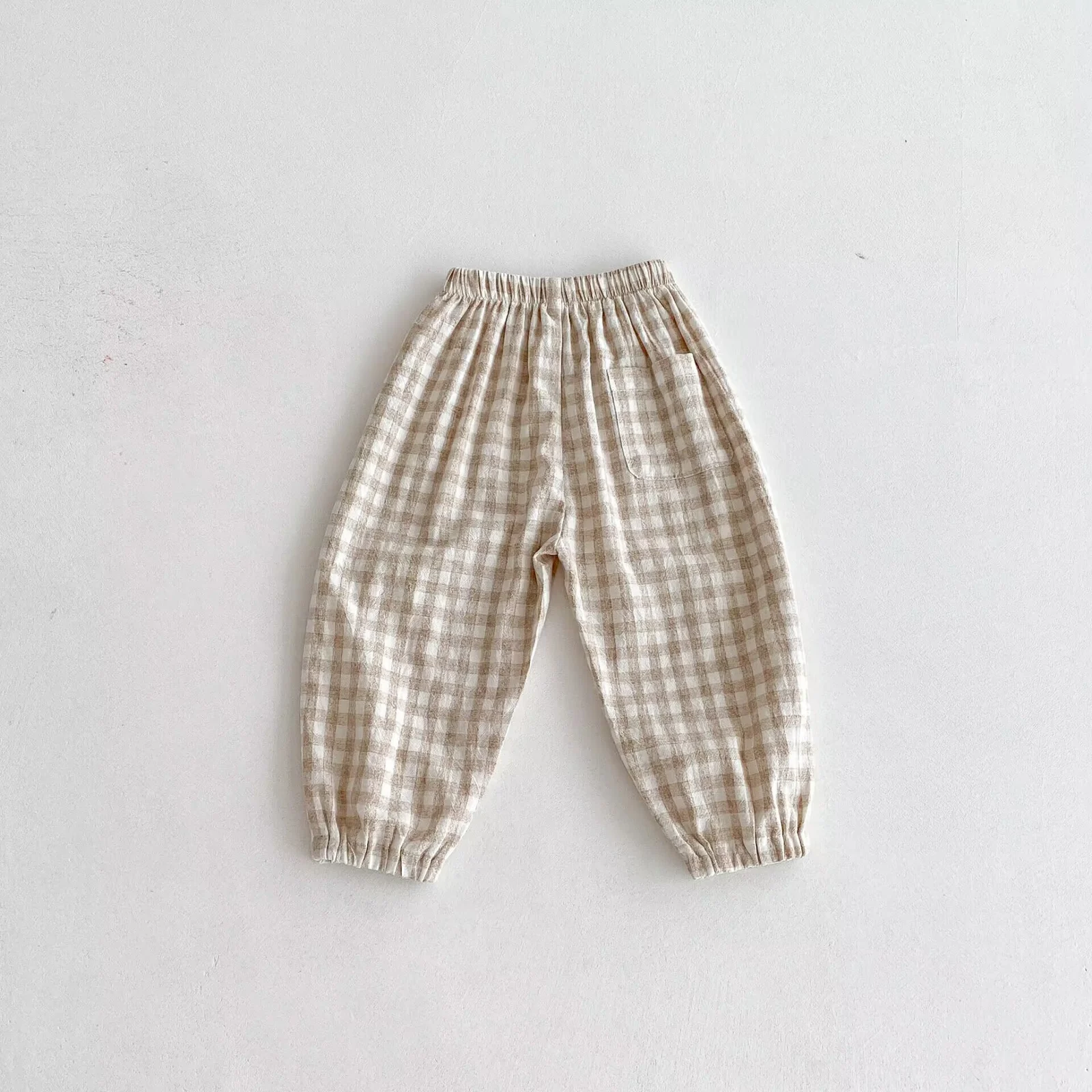 Ins Summer Children's Plaid Trousers Thin Linen Style — image 5