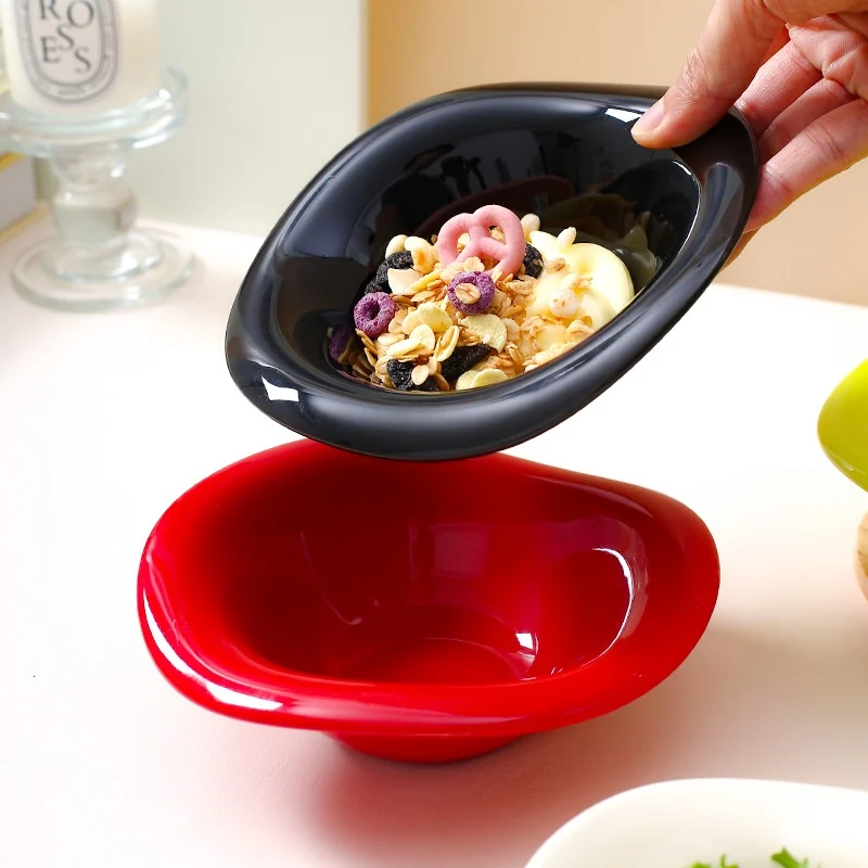 Instagram-style Salad Bowl Ceramic Cream-toned Dessert For Afternoon Tea — image 3