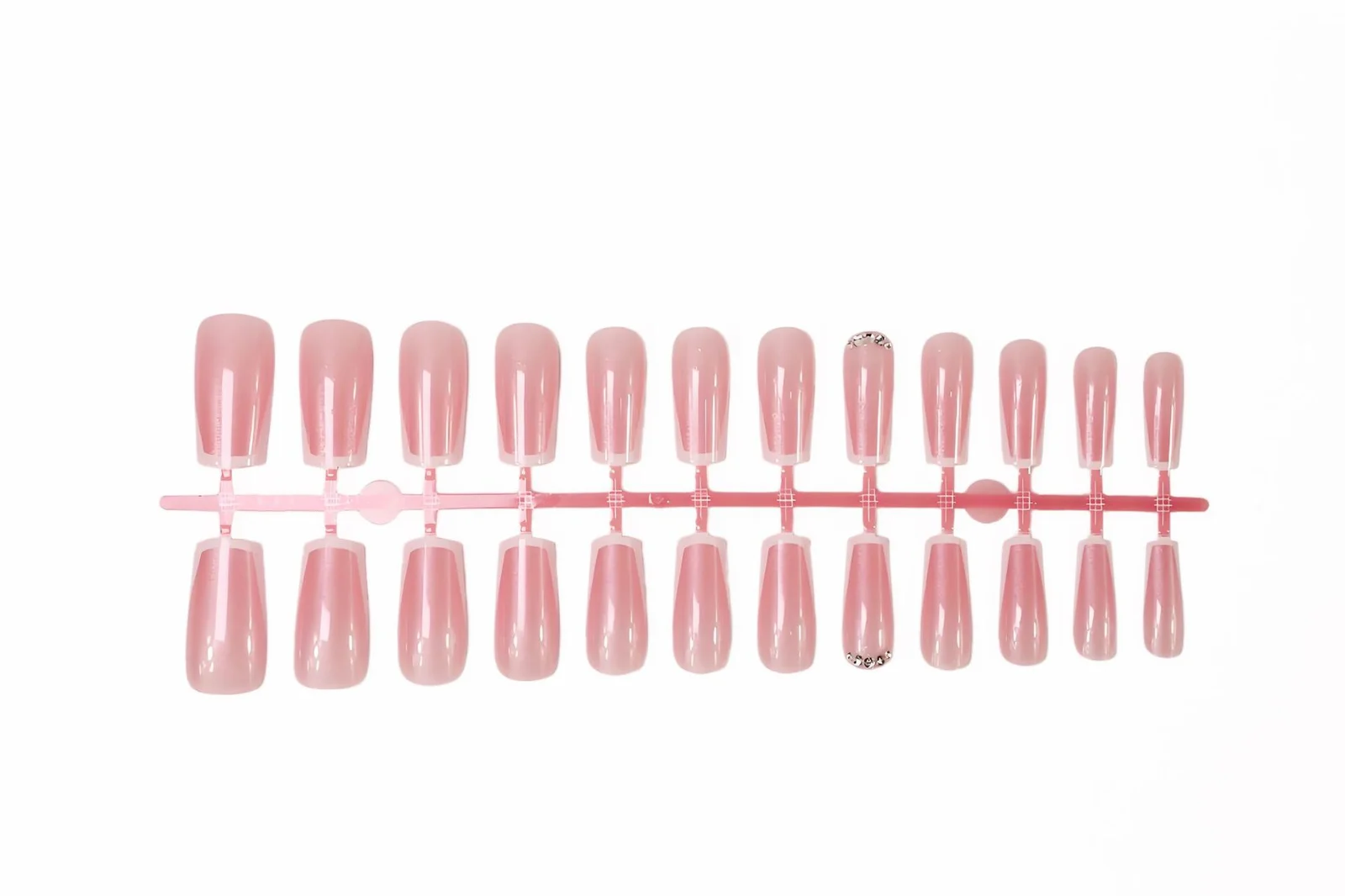 Instagram Style Wearable Nails French Manicure With Rhinestone — image 2