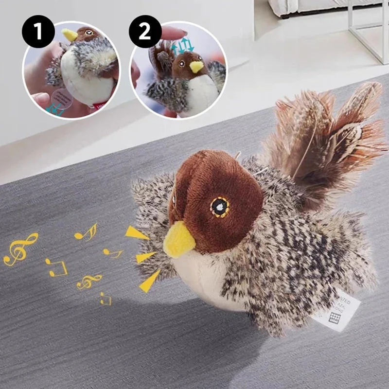 Interactive Cat Toys Electric Squeaky Simulation Bird Plush Cats Pets Teasing With… — image 5