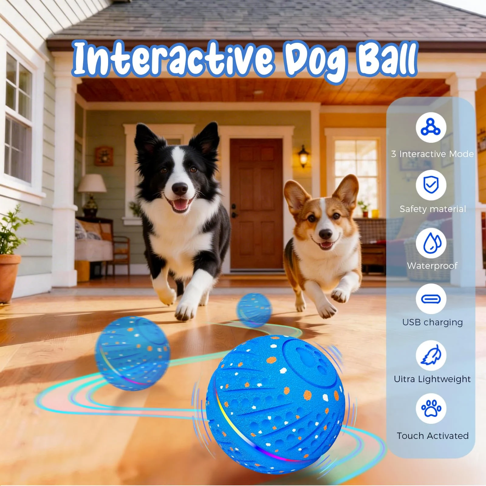 Interactive Dog Ball Automatic Motion Activated 3 Modes Rolling & Bouncing, Durable… — image 3