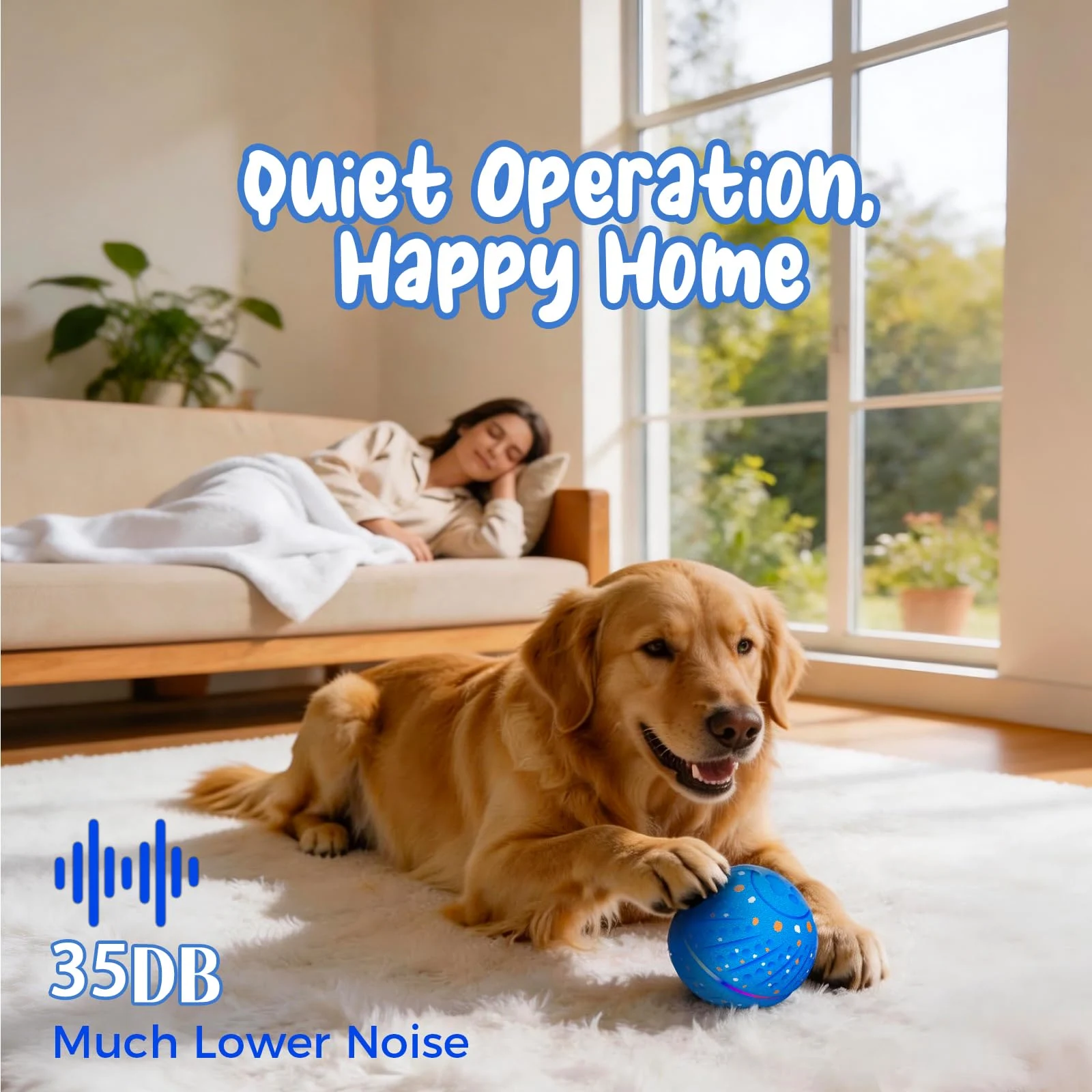 Interactive Dog Ball Automatic Motion Activated 3 Modes Rolling & Bouncing, Durable… — image 4