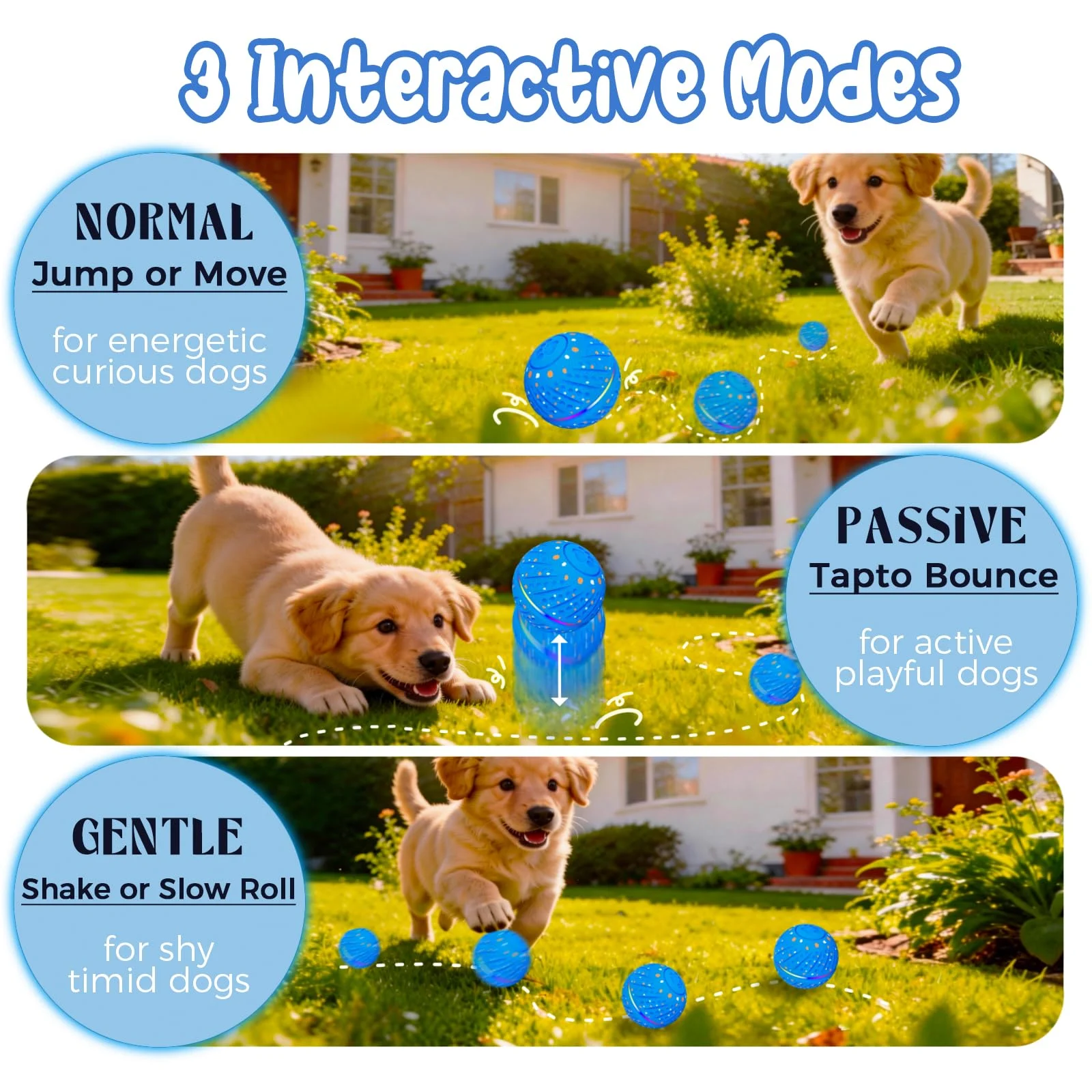 Interactive Dog Ball Automatic Motion Activated 3 Modes Rolling & Bouncing, Durable… — image 8