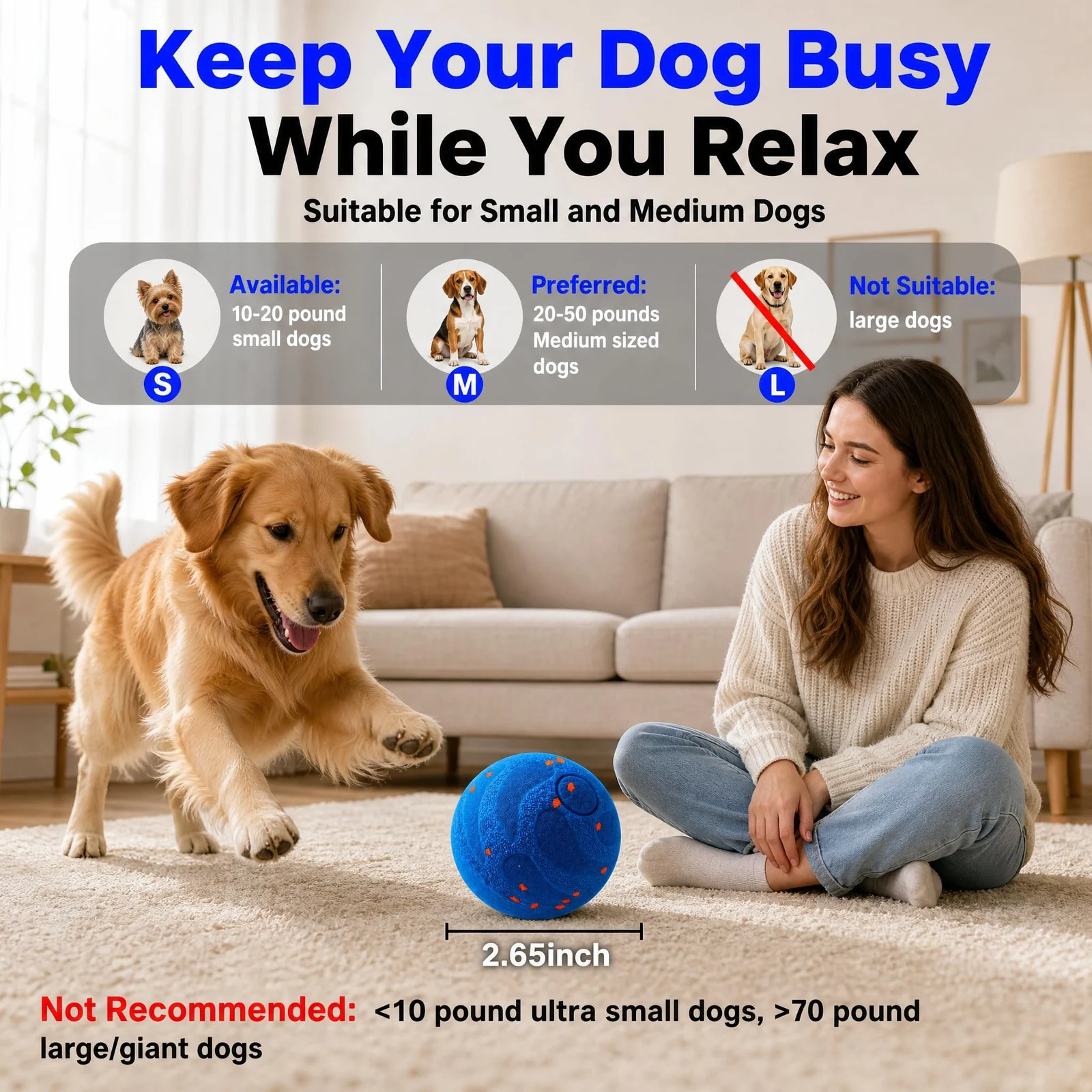 Interactive Dog Toy Ball,automatic Ball- Self Moving For Small Medium Motion… — image 4