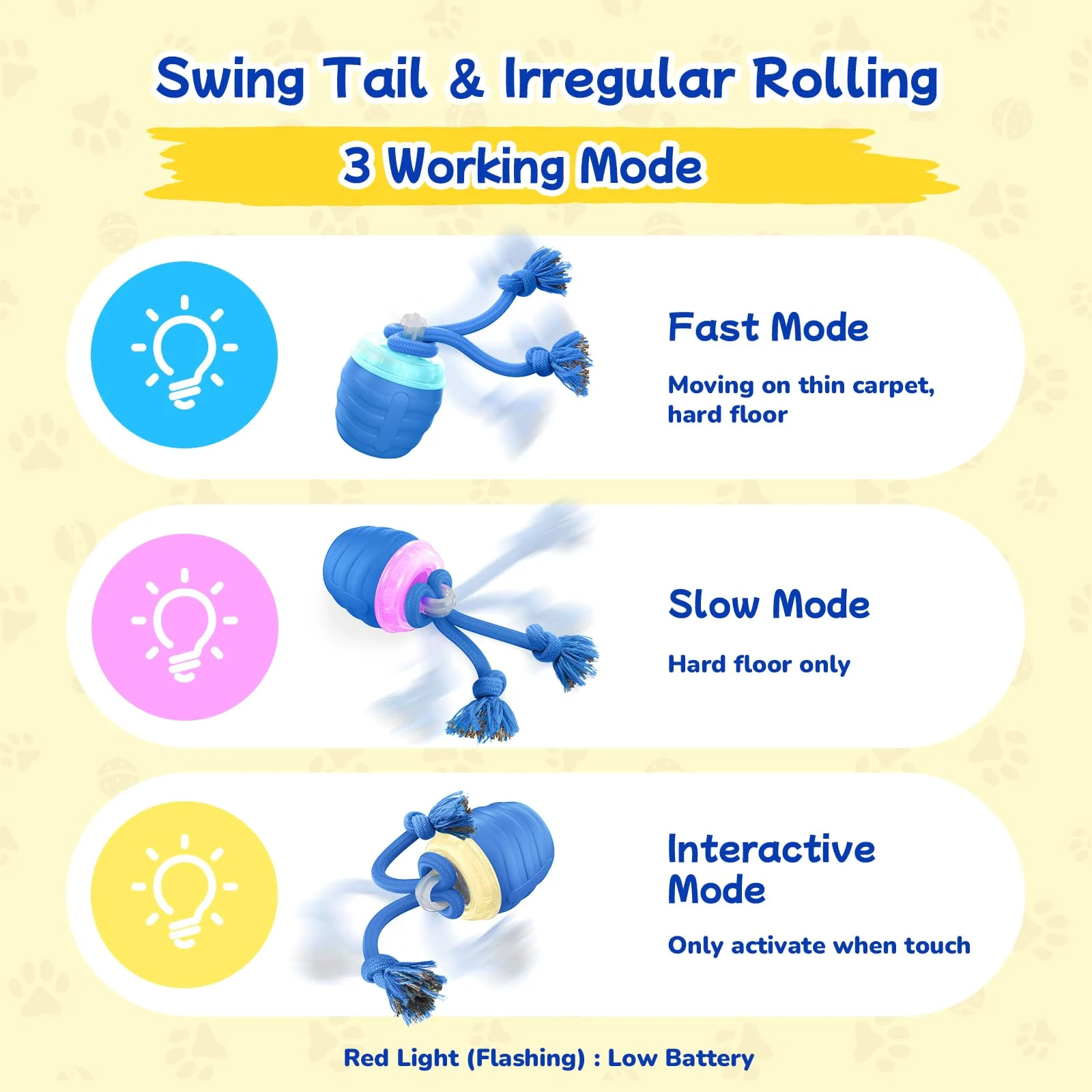 Interactive Dog Toys, Automatic Rolling Dogs Toy With Rope For Medium Large Dogs,… — image 7