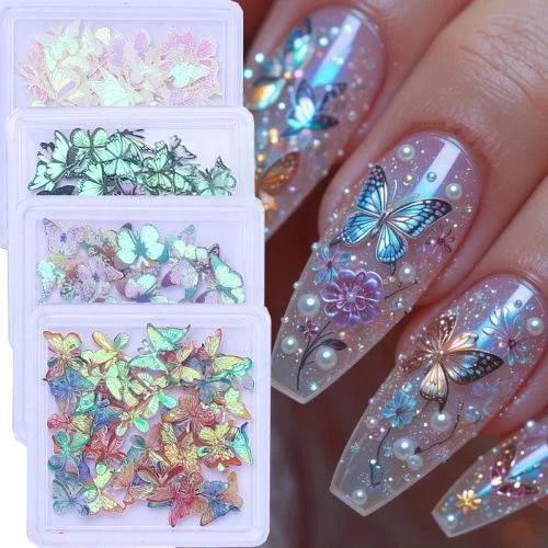 Iridescent Butterfly Art Embellishments Alluring And Dazzling Sequins For Nails — image 6