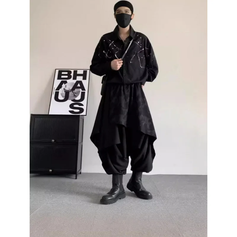 Irregular Culottes Mens Plus-size Harem Pants — image 3