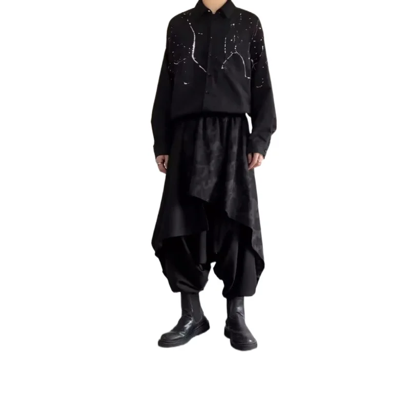 Irregular Culottes Mens Plus-size Harem Pants — image 6