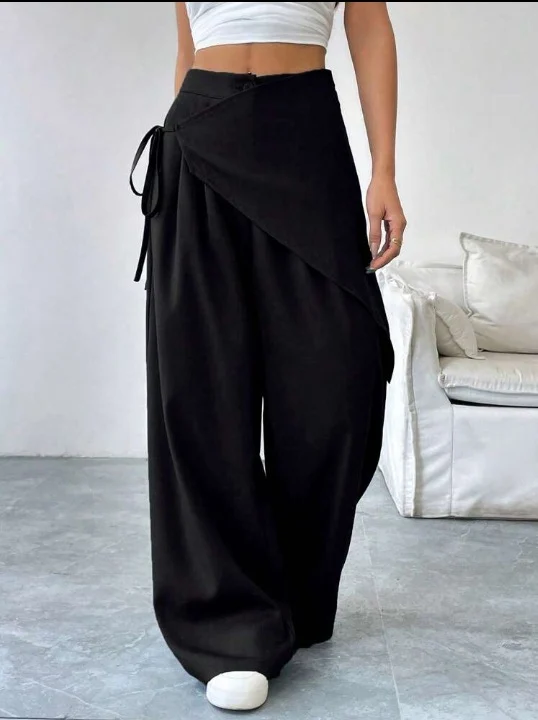 Irregular Suit Pants For Women Southeast Asia New Design Loose Slimming High-end Wide-leg — image 5