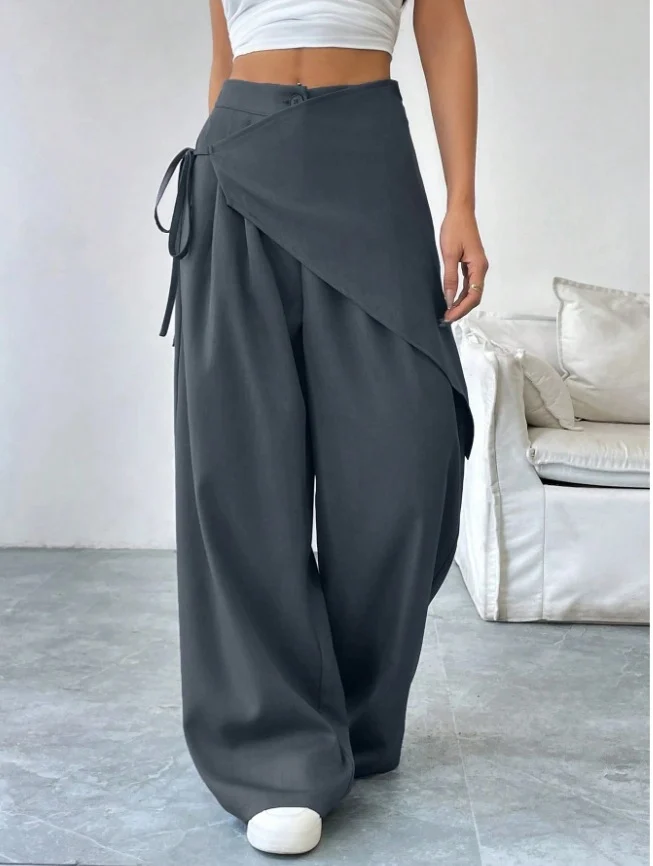 Irregular Suit Pants For Women Southeast Asia New Design Loose Slimming High-end Wide-leg — image 2