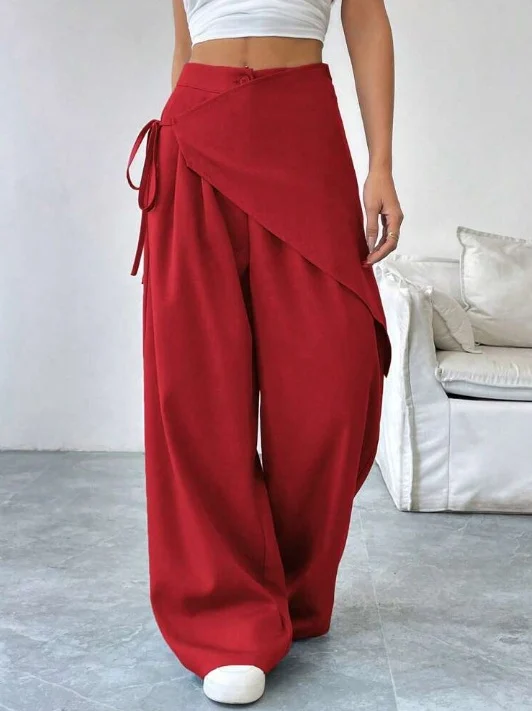 Irregular Suit Pants For Women Southeast Asia New Design Loose Slimming High-end Wide-leg — image 4