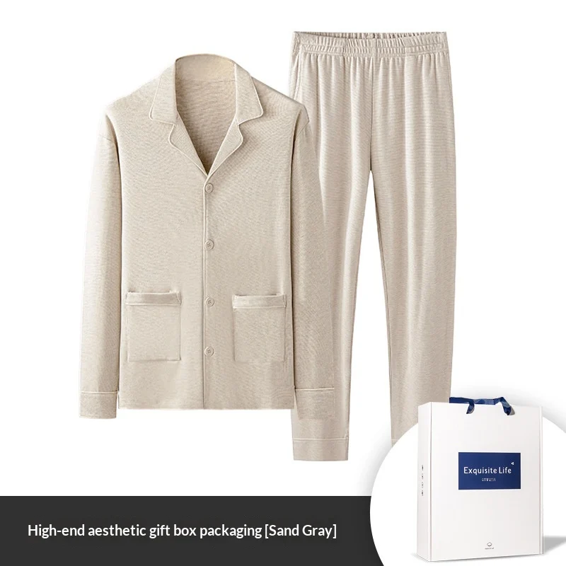 Jacquard Plaid Autumnwinter Mens Pajama Set — image 6