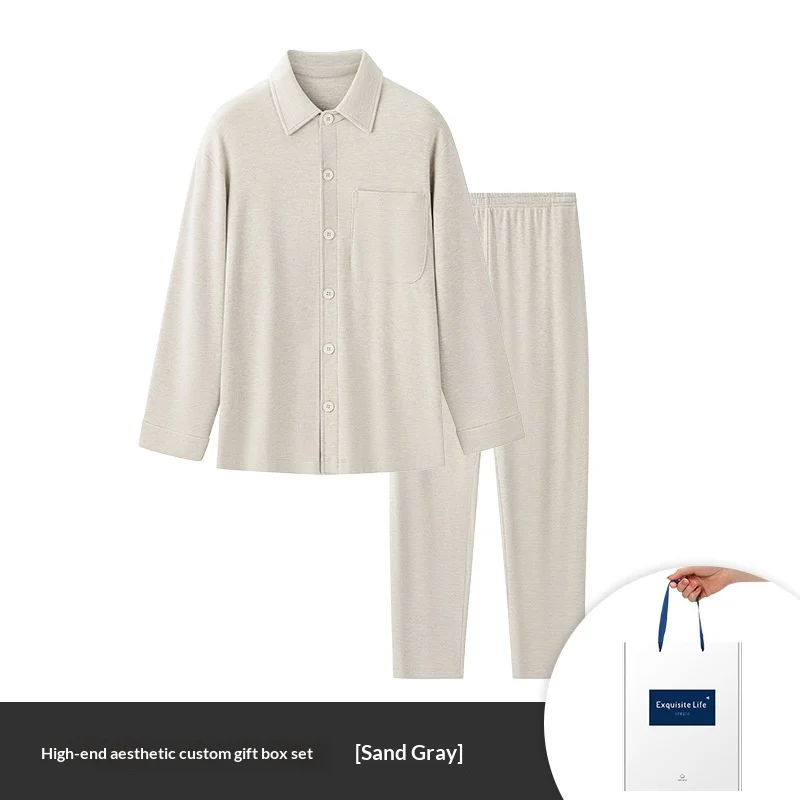 Jacquard Plaid Autumnwinter Mens Pajama Set — image 7