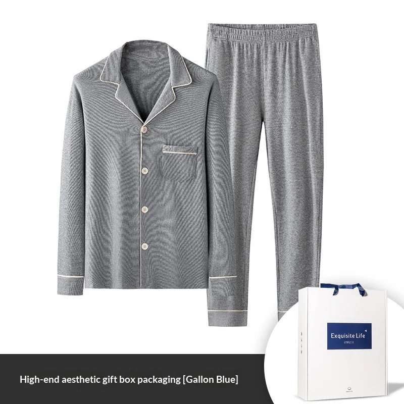 Jacquard Plaid Autumnwinter Mens Pajama Set — image 4