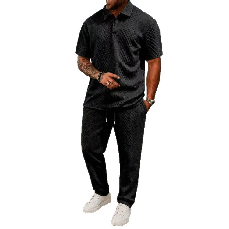 Jacquard Short-sleeve Mens T-shirt And Sportswear Set — image 3