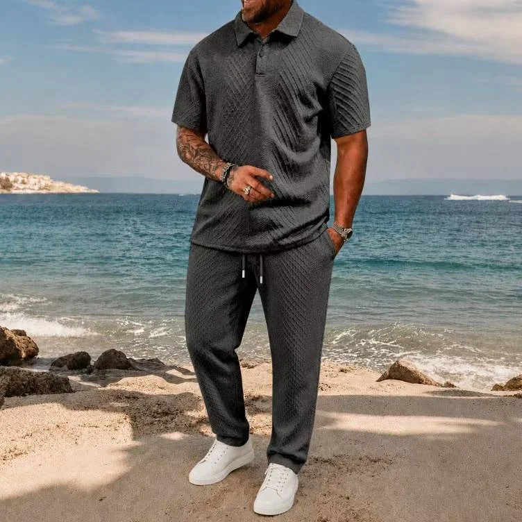 Jacquard Short-sleeve Mens T-shirt And Sportswear Set — image 6