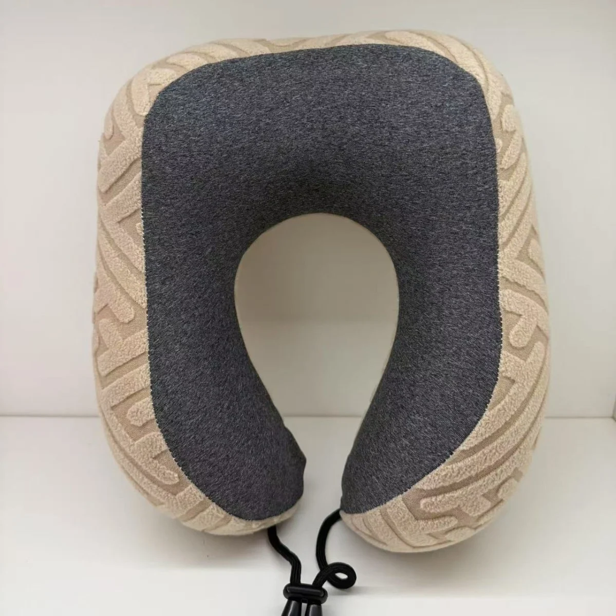 Jacquard Spliced Memory Foam U Shaped Neck Pillow, Drawstring Adjustable Travel Pillow… — image 2