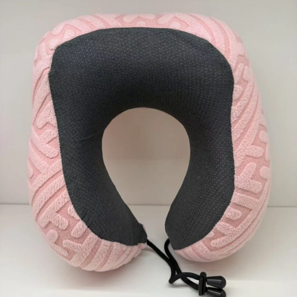 Jacquard Spliced Memory Foam U Shaped Neck Pillow, Drawstring Adjustable Travel Pillow… — image 3