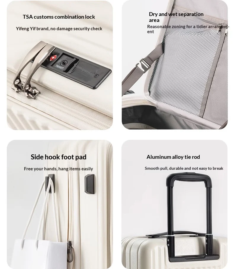 Jade Blue--new Side-opening Expandable 20-inch Carry-on Rolling Suitcase 26-lock… — image 7