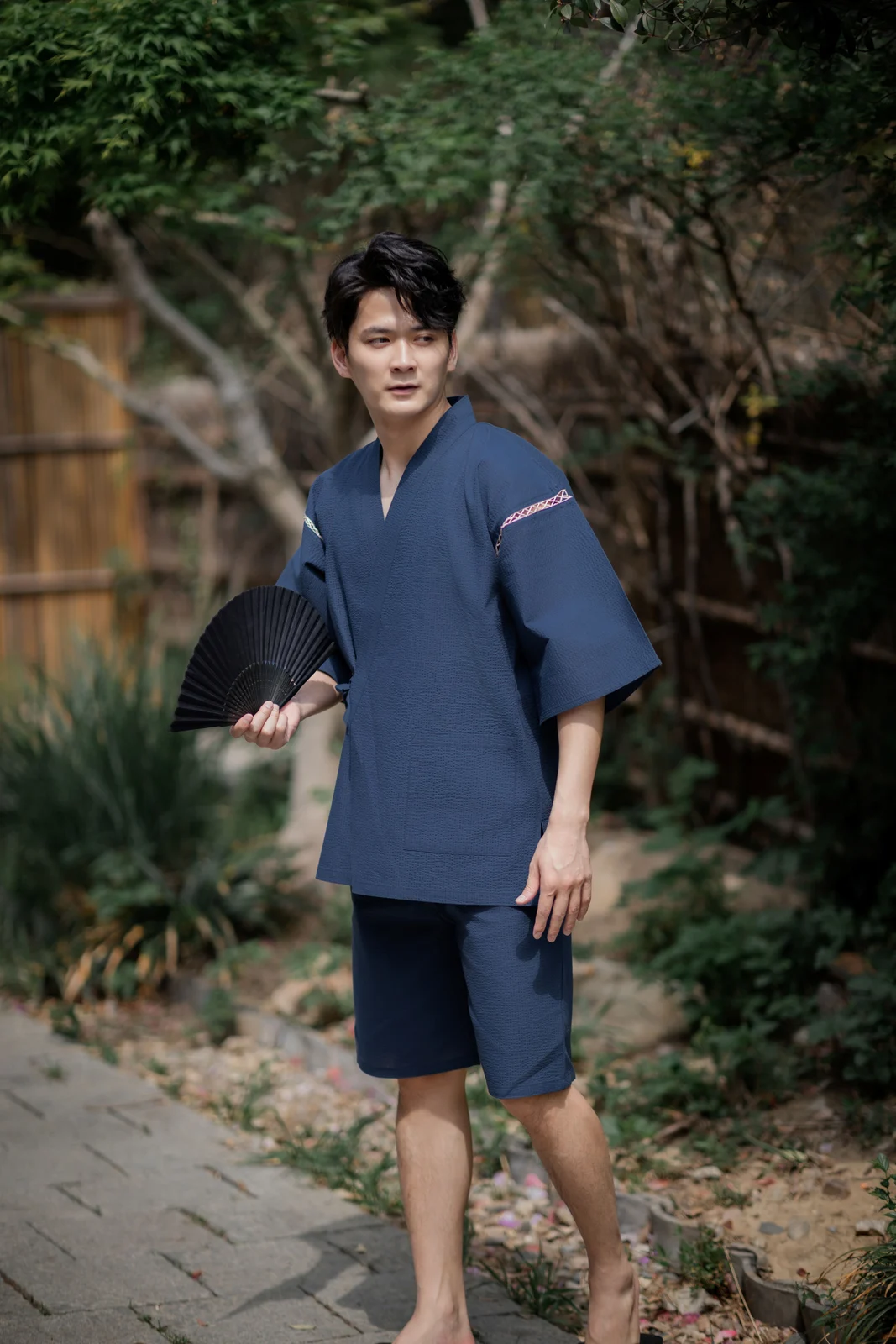 Japanese Jinbei, Cotton Short-sleeve Set, Traditional Kimono Homewear Pajamas, Hot… — image 4