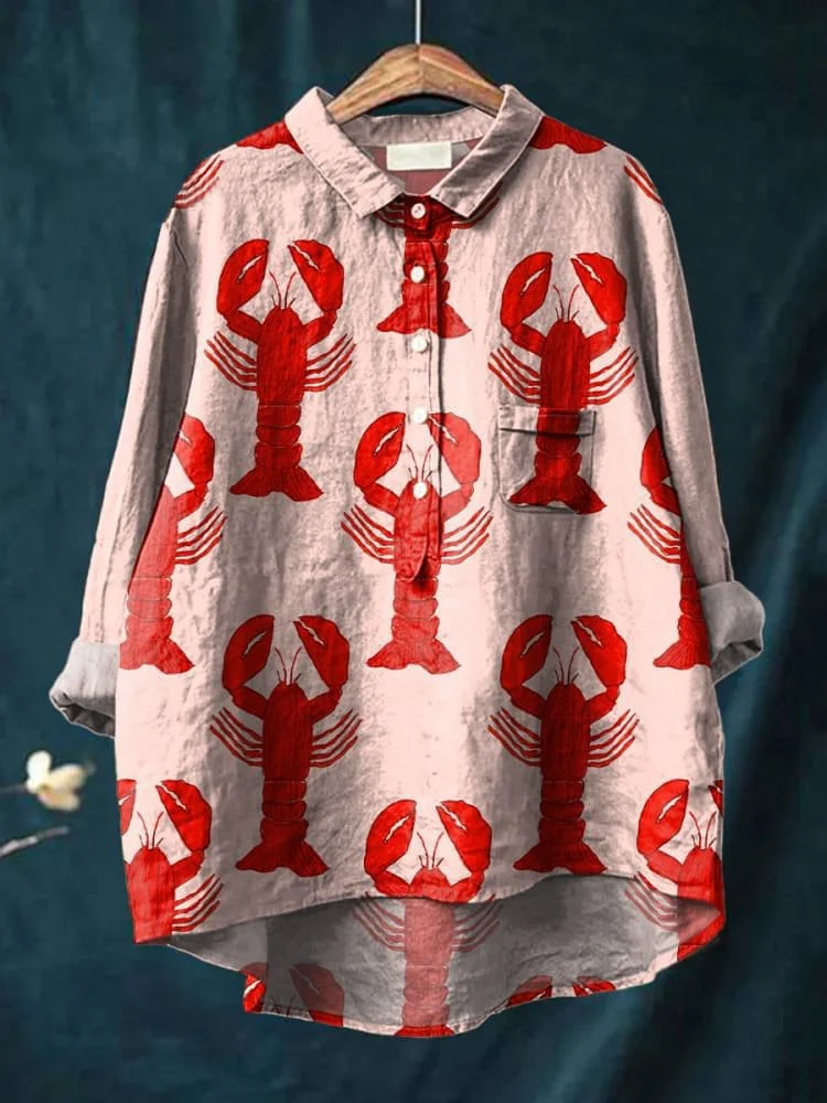 Japanese-style Artistic Color-block Lapel-printed Shirt — image 6