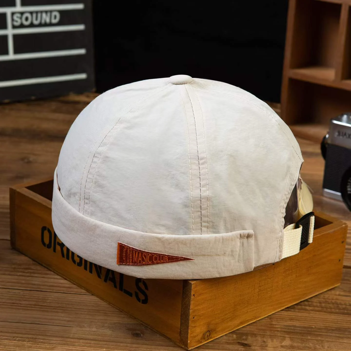 Japanese-style Quick-drying Breathable Fabric Triangular Logo Master Cap With Rolled… — image 8