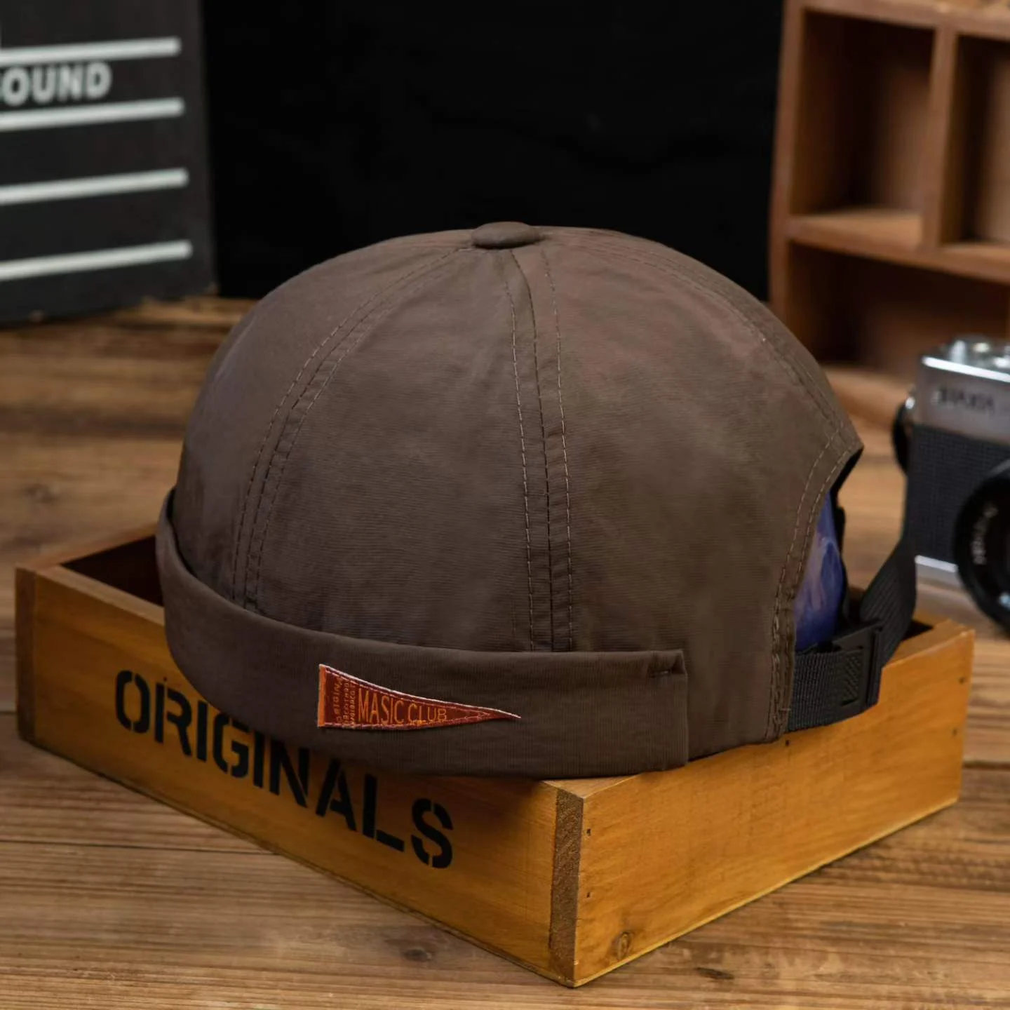 Japanese-style Quick-drying Breathable Fabric Triangular Logo Master Cap With Rolled… — image 6