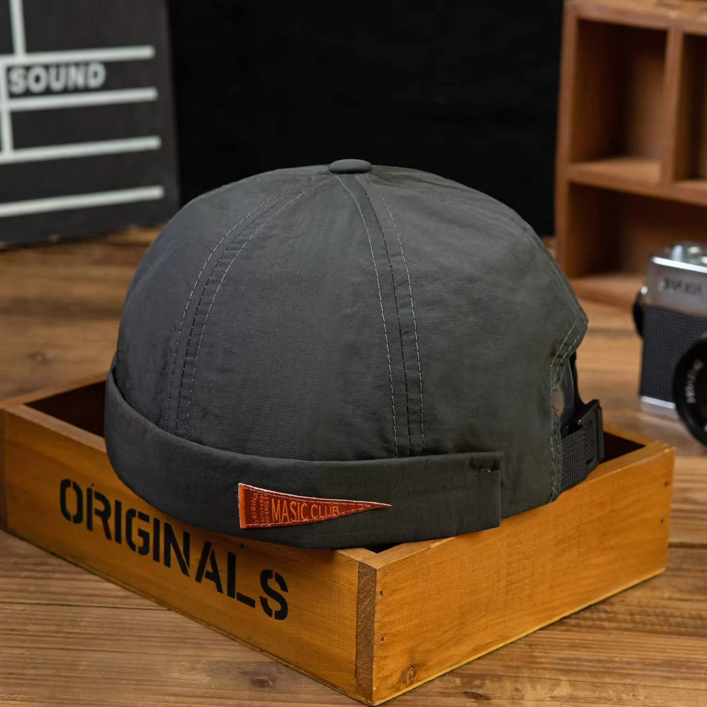 Japanese-style Quick-drying Breathable Fabric Triangular Logo Master Cap With Rolled… — image 2