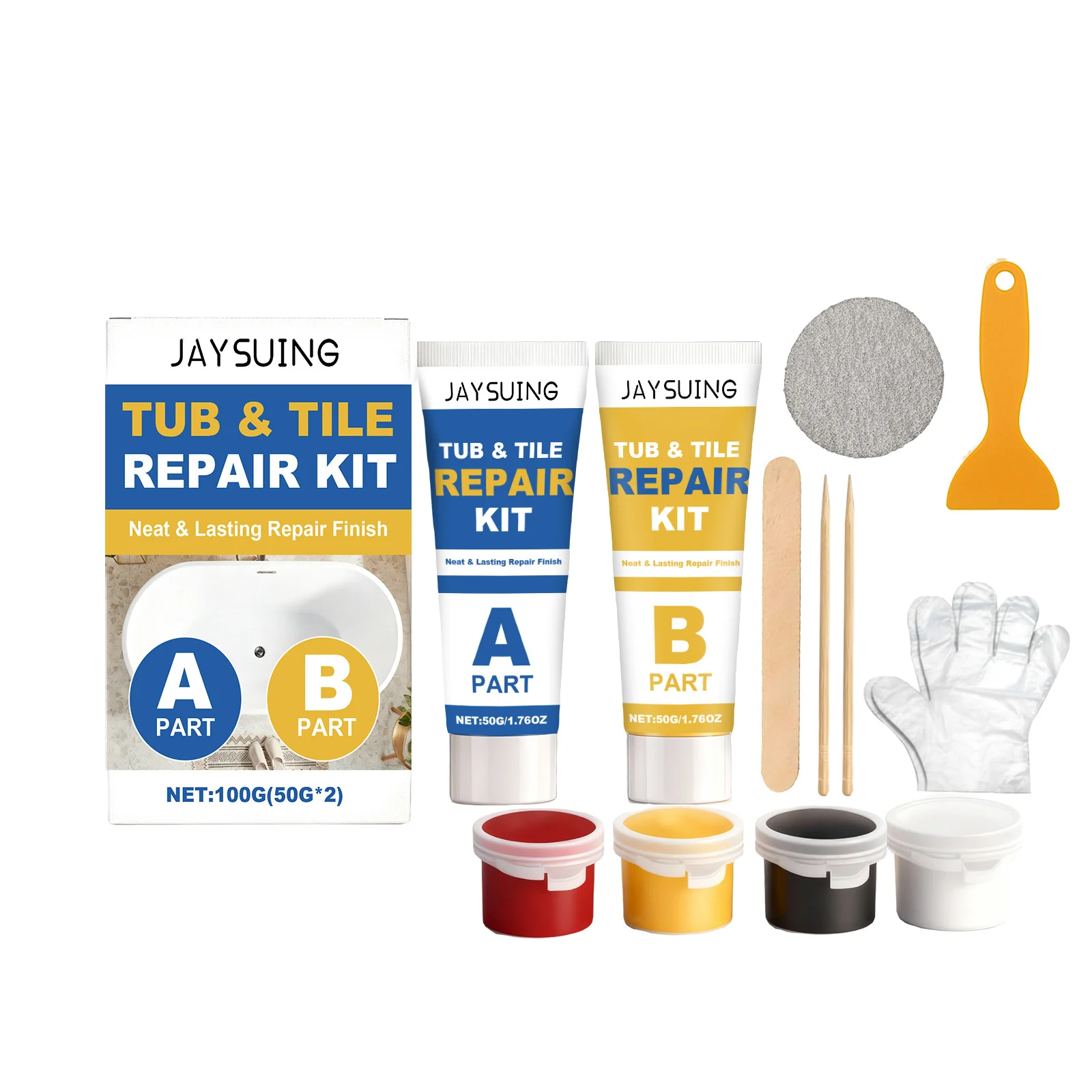 Jaysuing Tile Repair Kit Home Beauty Seam Ceramic Marble Ab Glue Sealing — image 2