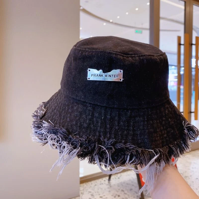 Jean Fisherman Hat Women's Spring And Summer Thin Washed Old Frayed Edge Bucket Outdoor — image 6